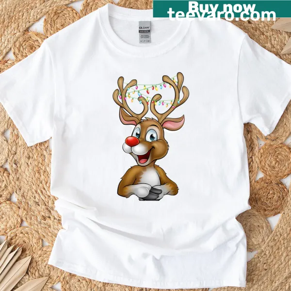 Cute cartoon reindeer T-shirt for the holiday season