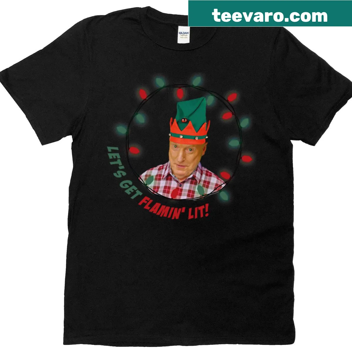Nostalgic T-shirt featuring Alf in a festive elf design — on a men's t-shirt