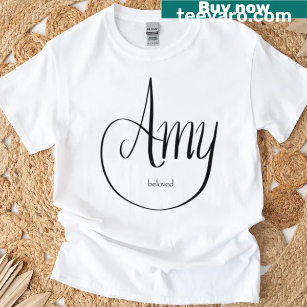 T-shirt featuring the phrase 'Amy With Meaning' in bold typography