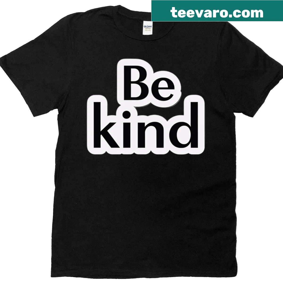 Be Kind text T-shirt with simple typography design — on a men's t-shirt