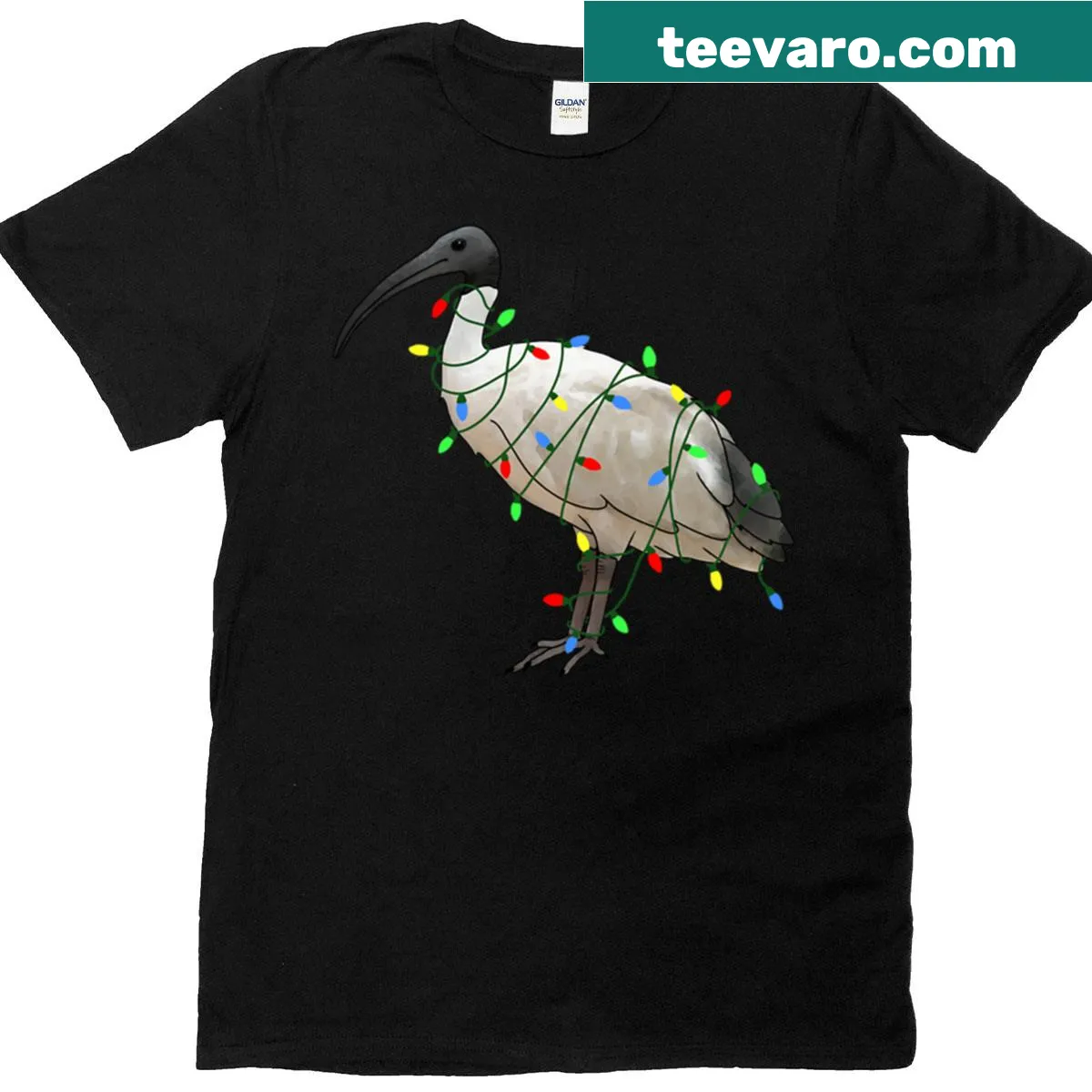 Cartoon-style t-shirt featuring a playful bin chicken design — on a men's t-shirt
