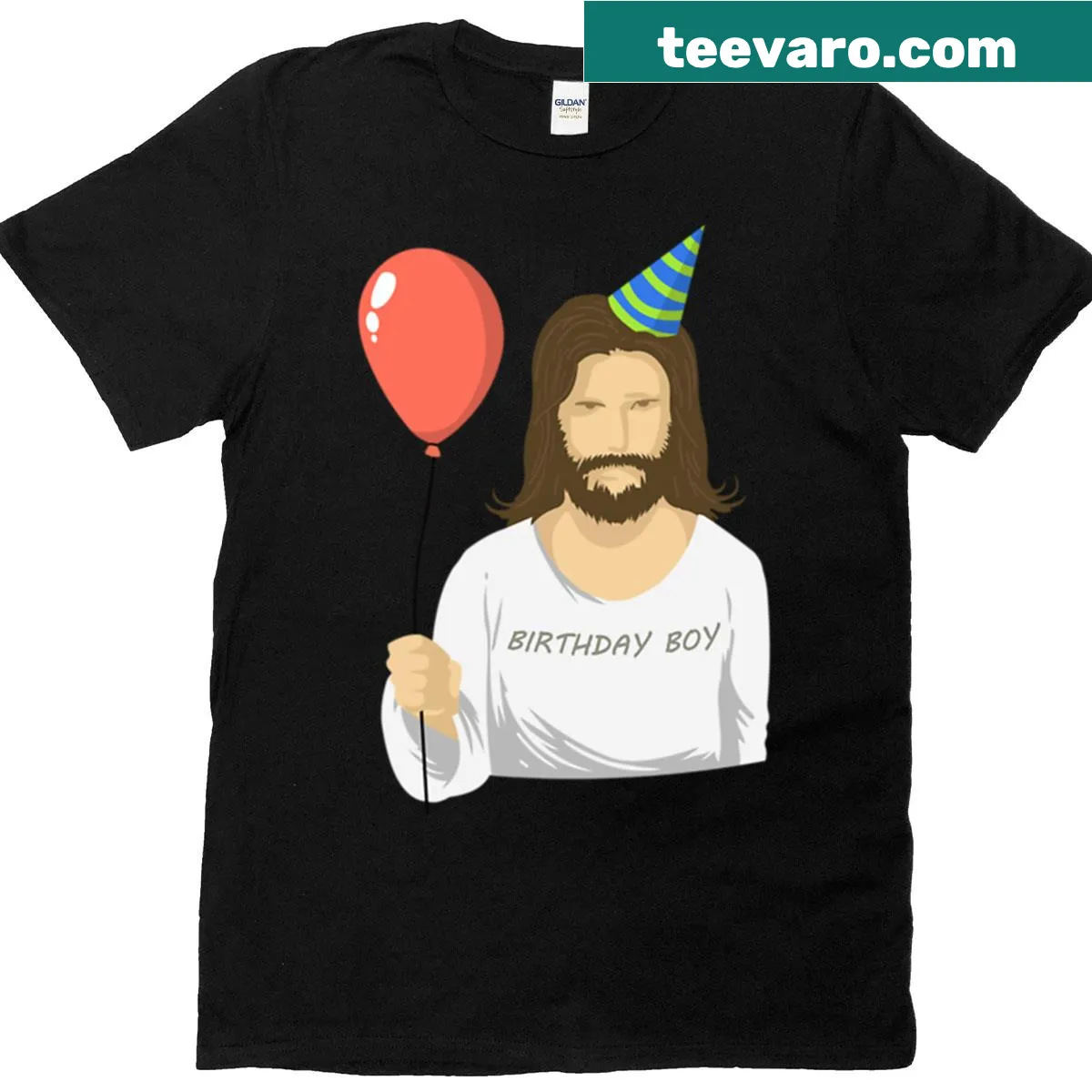 Birthday-themed text T-shirt with 'Birthday Boy' — on a men's t-shirt