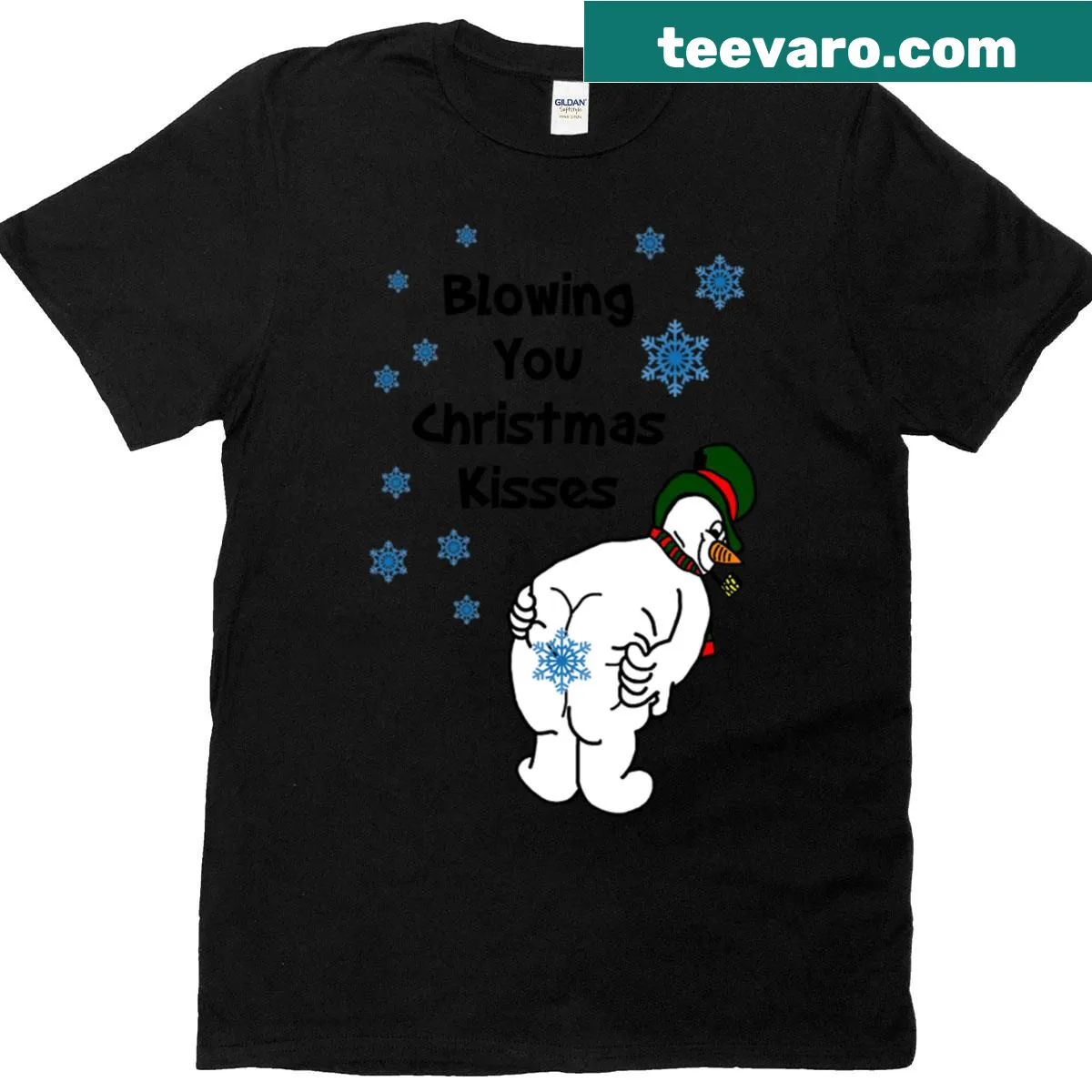 Heartwarming Christmas Kisses message T-shirt — on a men's t-shirt