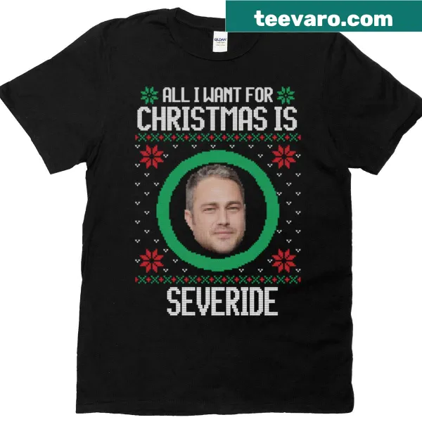 Christmas-themed t-shirt featuring Kelly Severide from Chicago Fire