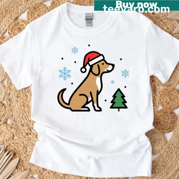Cute Santa puppy t-shirt for Merry Woofmas