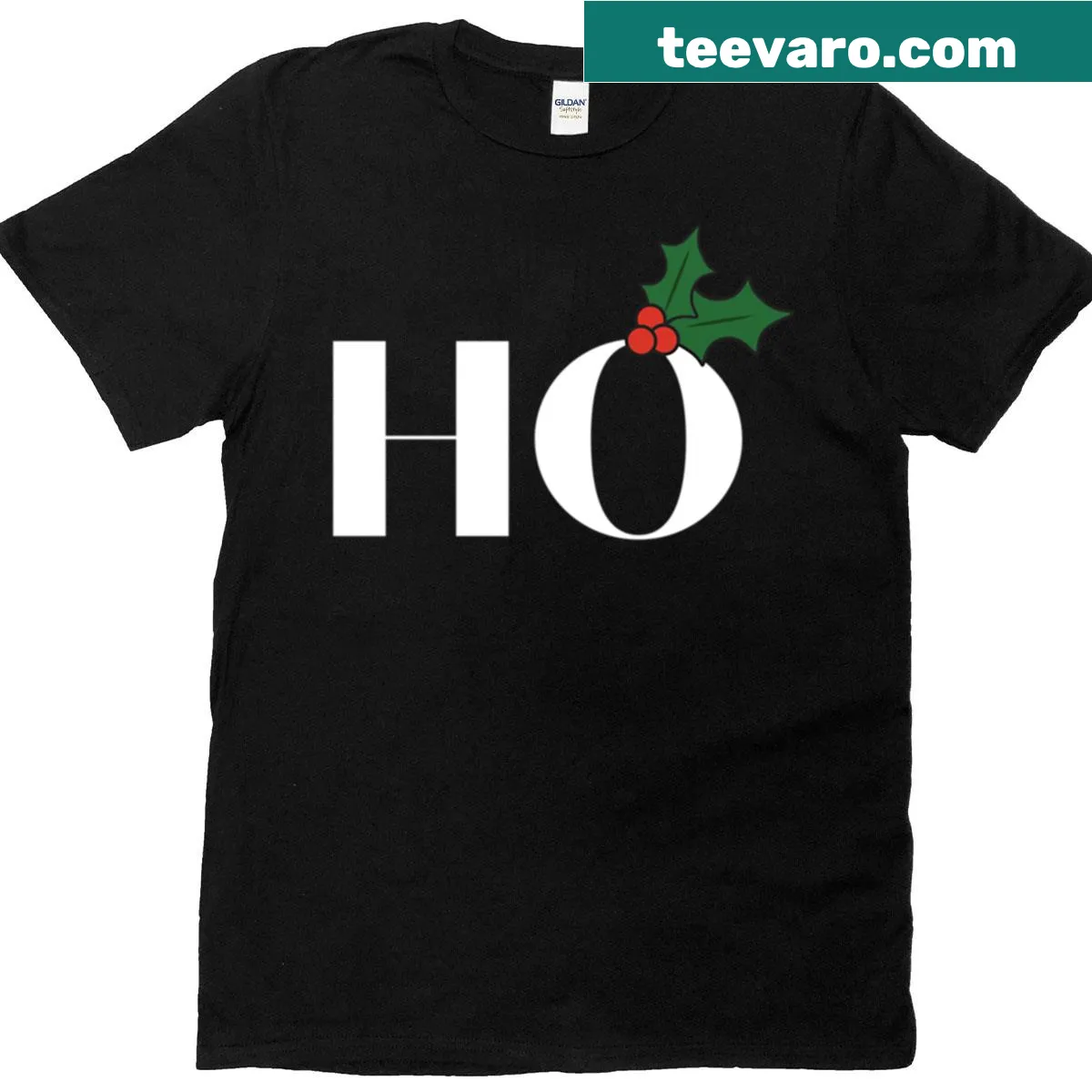 Playful Christmas-themed typography on a T-shirt — on a men's t-shirt