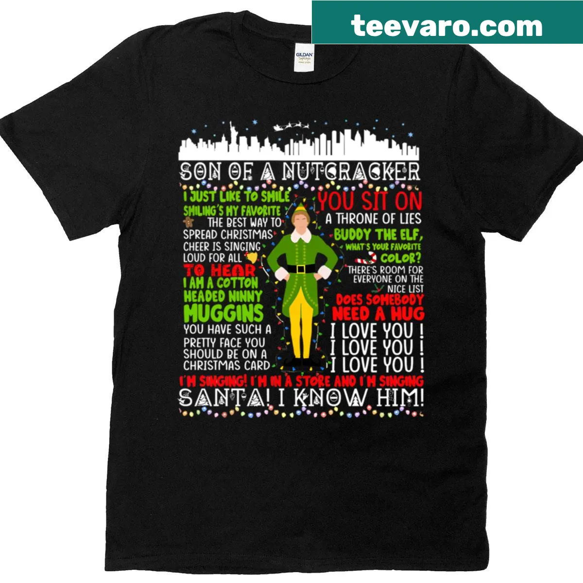 Nostalgic Christmas movies-themed oversized T-shirt — on a men's t-shirt