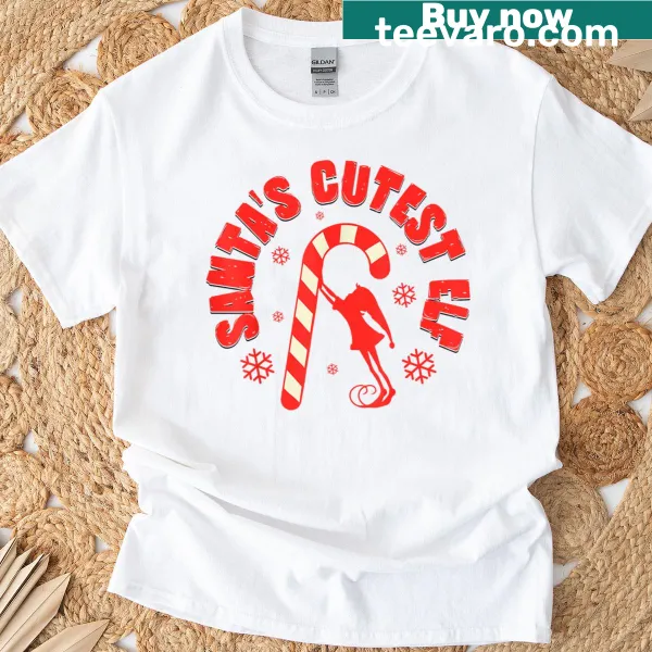 Cute t-shirt featuring Santa's cutest elf for Christmas.