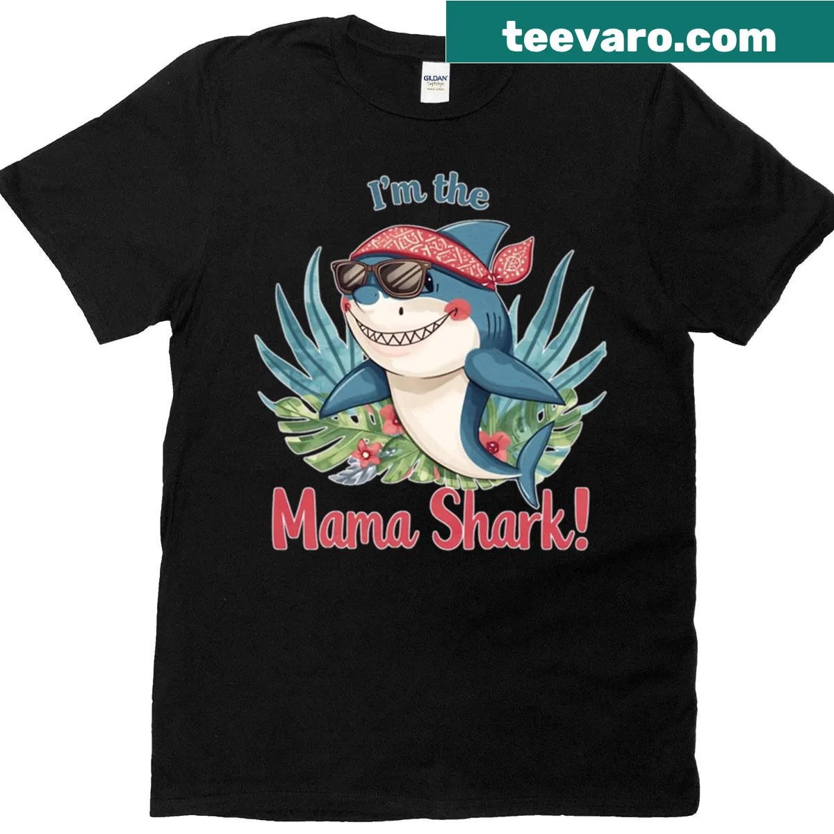 Watercolor flamingo and botanical design on a T-shirt for moms — on a men's t-shirt