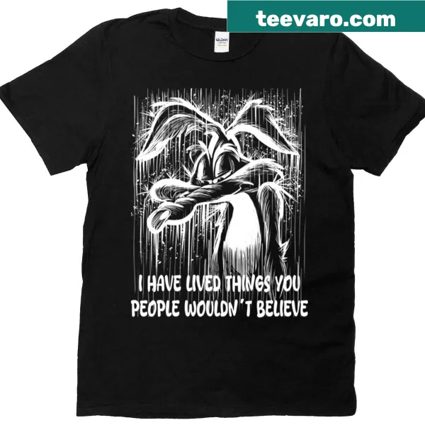 Illustration of a coyote under rain on nature-themed T-shirt
