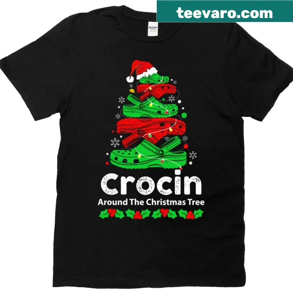 Whimsical Christmas tree design on a festive T-shirt