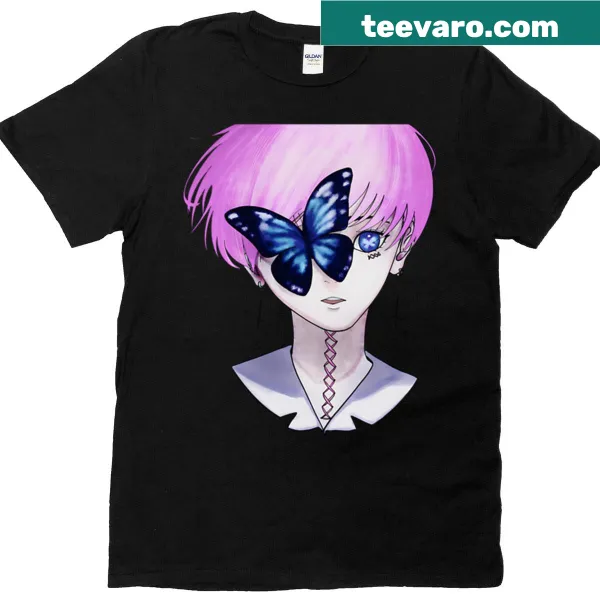 Illustration of a girl crossing the street on a T-shirt