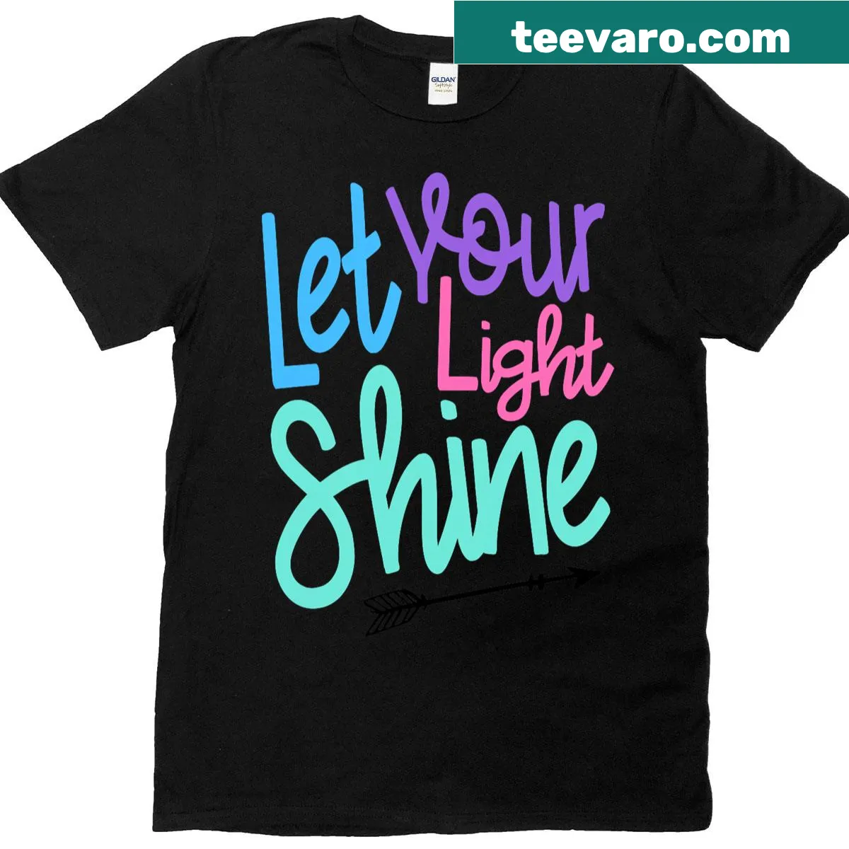 T-shirt featuring the Bible verse 'Let Your Light Shine' from Matthew 5:16. — on a men's t-shirt