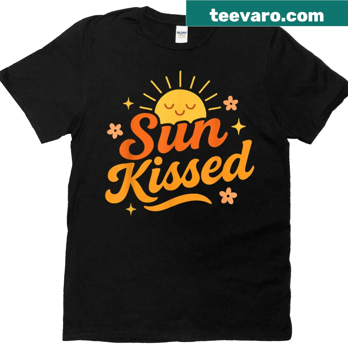 Retro beach vibes shirt with a cute sun graphic — on a men's t-shirt