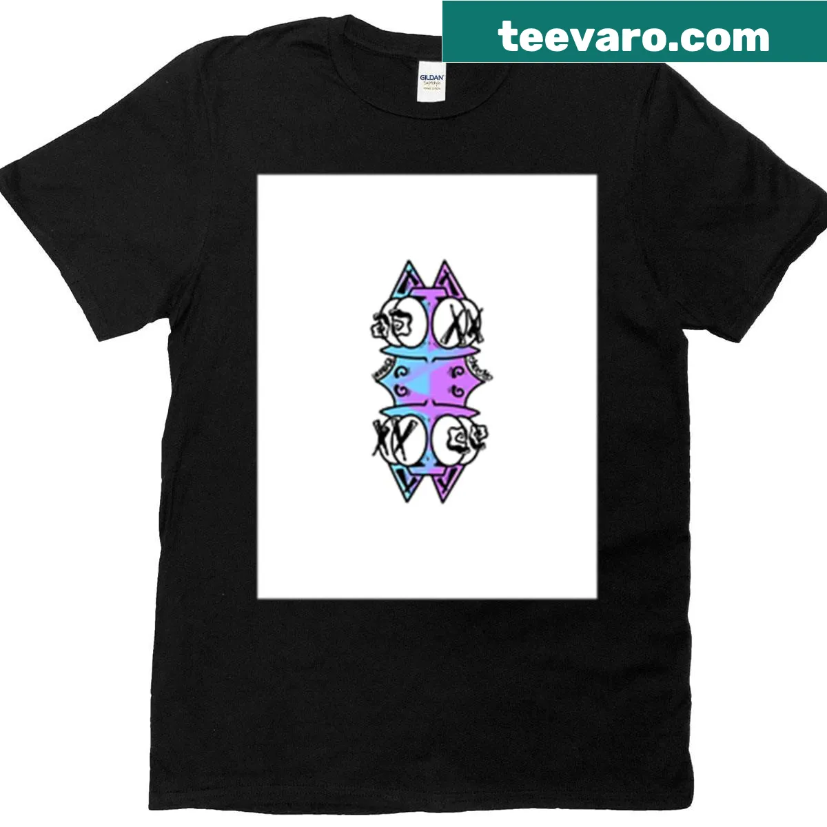 Graphic of a double helix on t-shirt — on a men's t-shirt