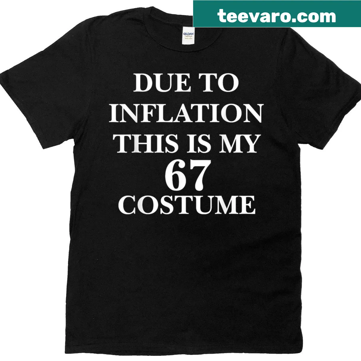 Funny couples T-shirt with inflation-themed wording — on a men's t-shirt