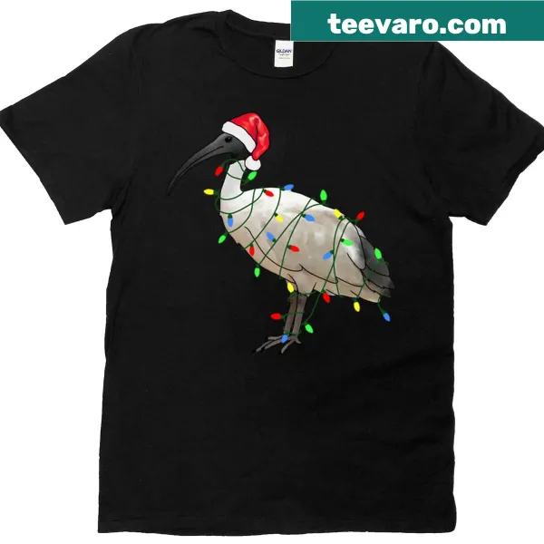 Cartoon bin chicken in a festive setting on t-shirt