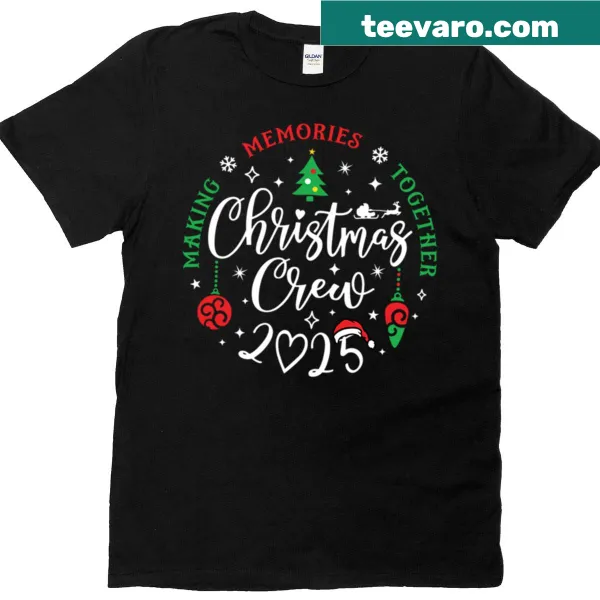 T-shirt with 'Family Christmas 2025' text for festive gatherings