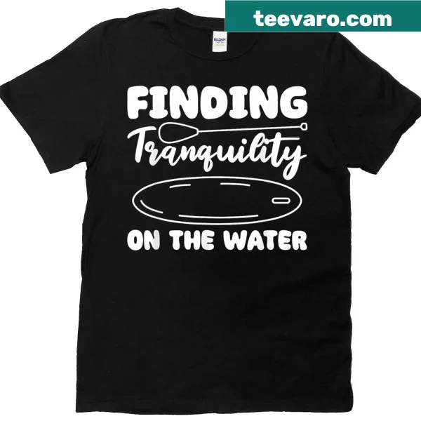 Illustrative t-shirt depicting tranquility on water with calming design