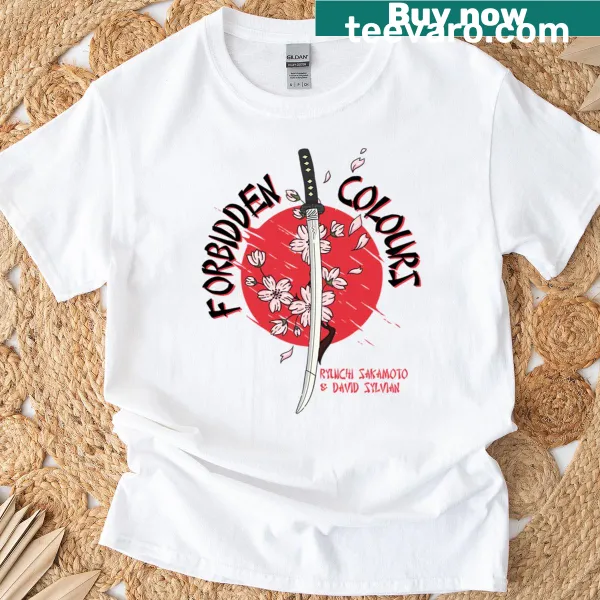 Minimalist T-shirt with abstract 'forbidden colours' text