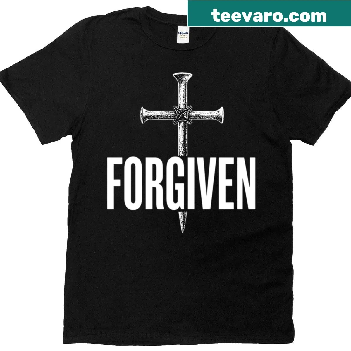 Christian faith t-shirt featuring a cross design. — on a men's t-shirt