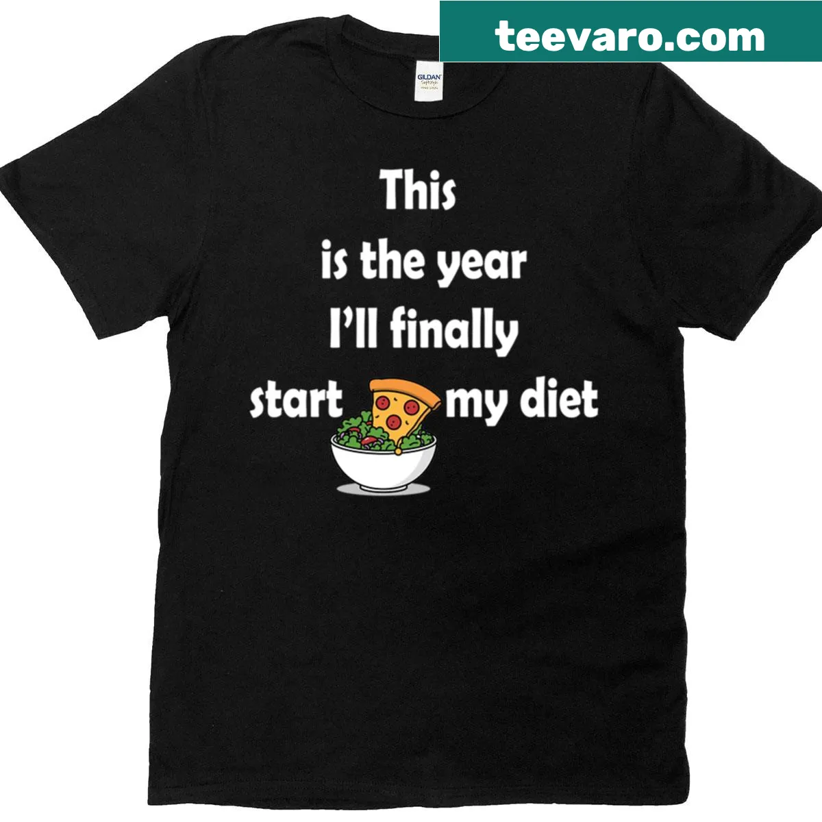Funny t-shirt featuring a donut diet quote design — on a men's t-shirt