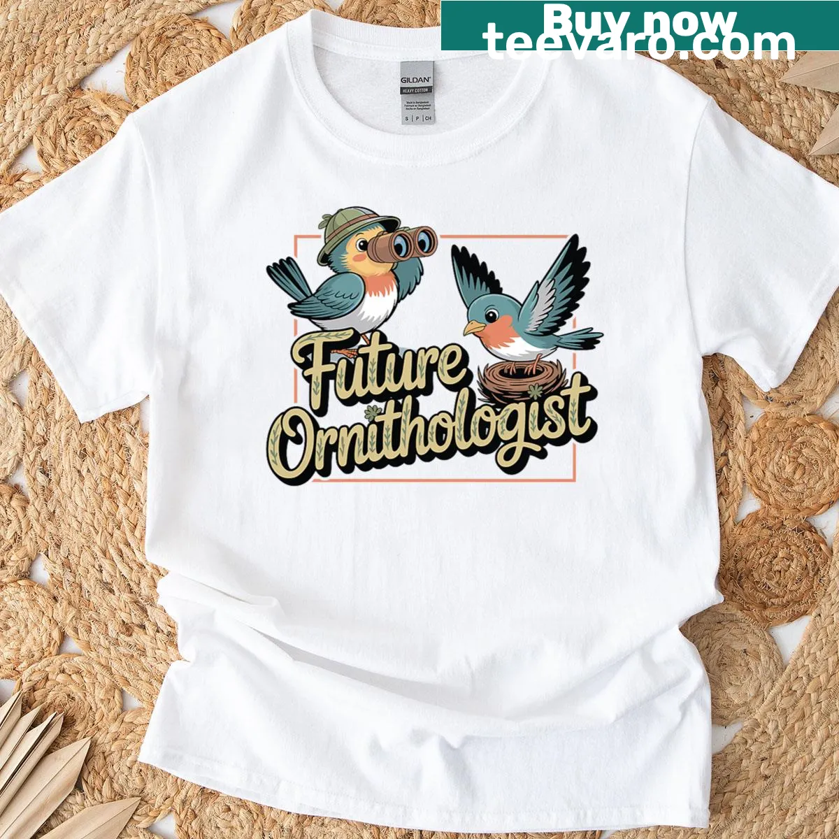 Vintage-style Future Ornithologist Student T-shirt — on a men's t-shirt