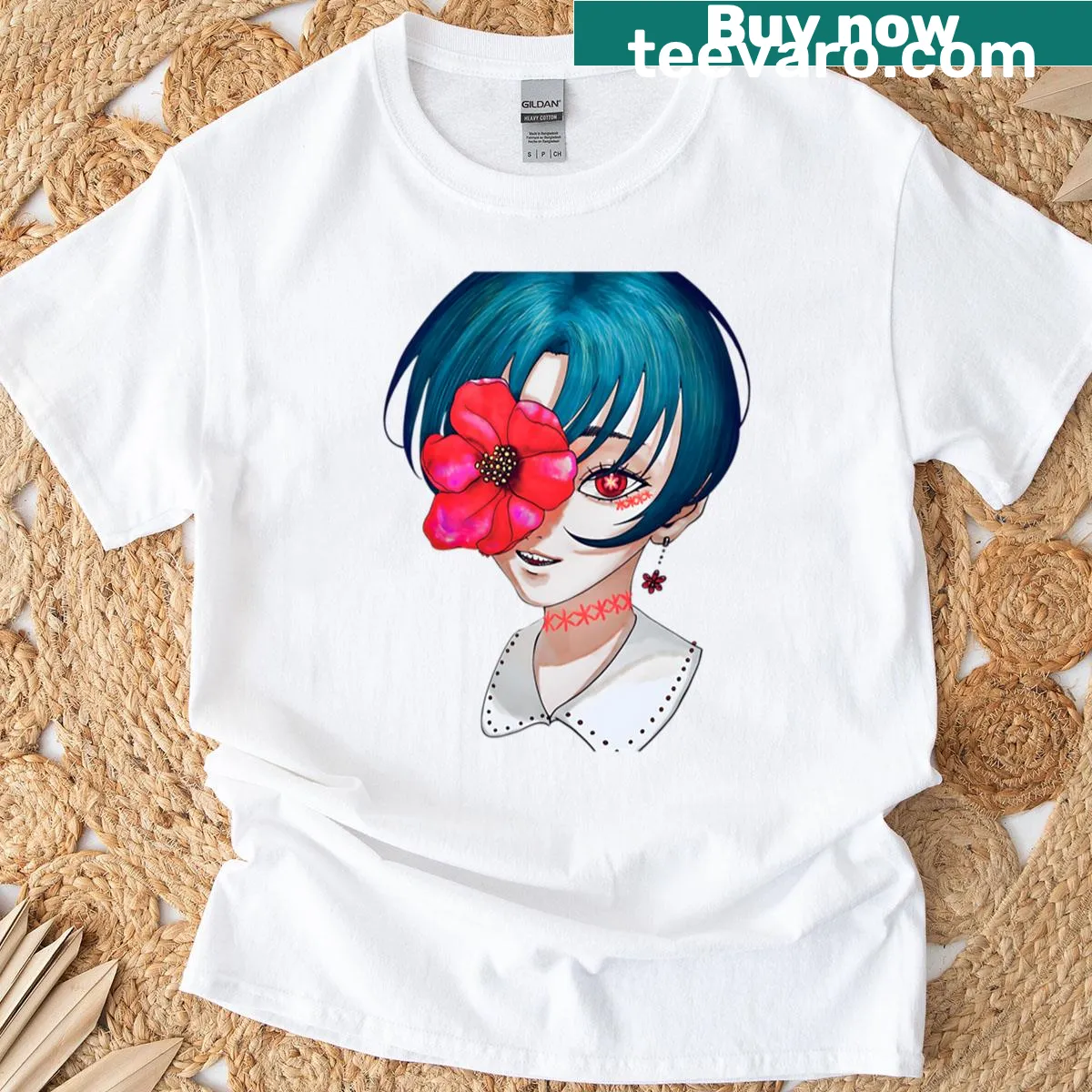 Creative t-shirt for seamstresses with a stitching graphic — on a men's t-shirt