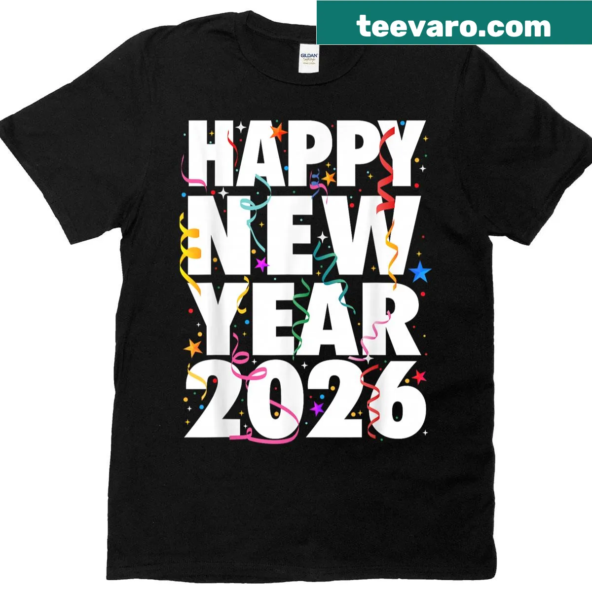 New Year 2026 themed t-shirt with bold typography — on a men's t-shirt