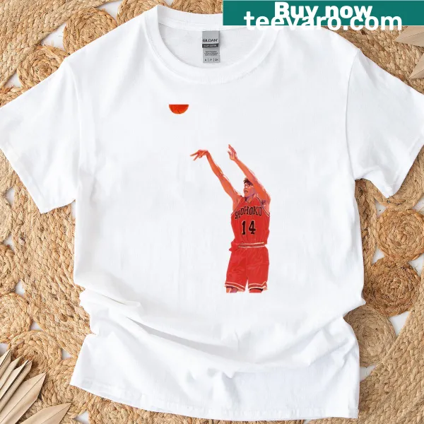 T-shirt featuring an illustration of Hisashi Mitsui for basketball fans