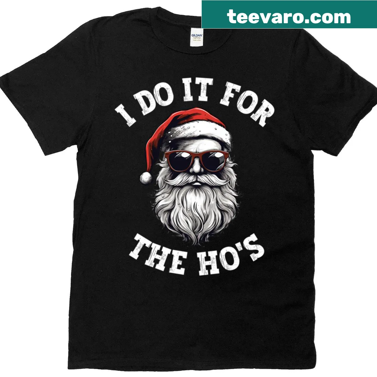 Funny Christmas T-shirt with humorous Santa design — on a men's t-shirt
