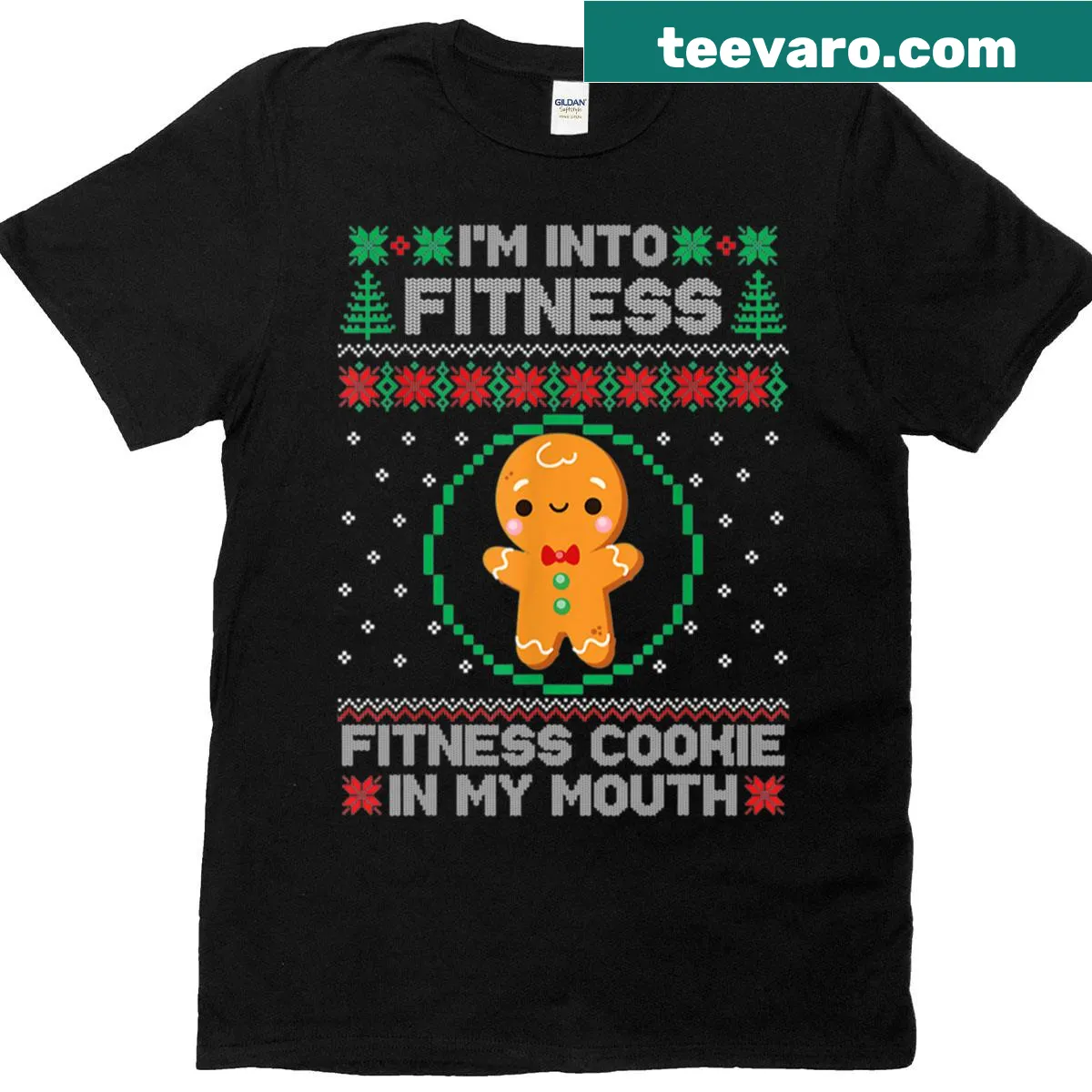 Funny vintage-style T-shirt with a cookie and fitness theme — on a men's t-shirt