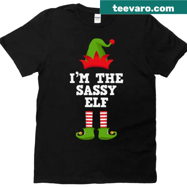 Sassy Elf Christmas t-shirt with playful text