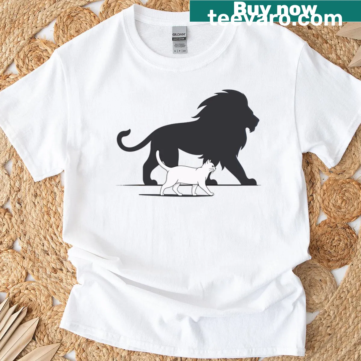 Artistic lion representation T-shirt for inner strength — on a men's t-shirt
