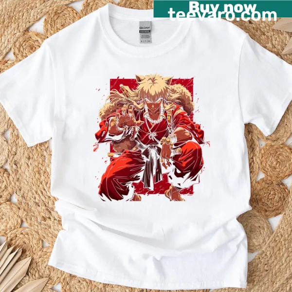 Inuyasha half-demon warrior T-shirt with bold illustration