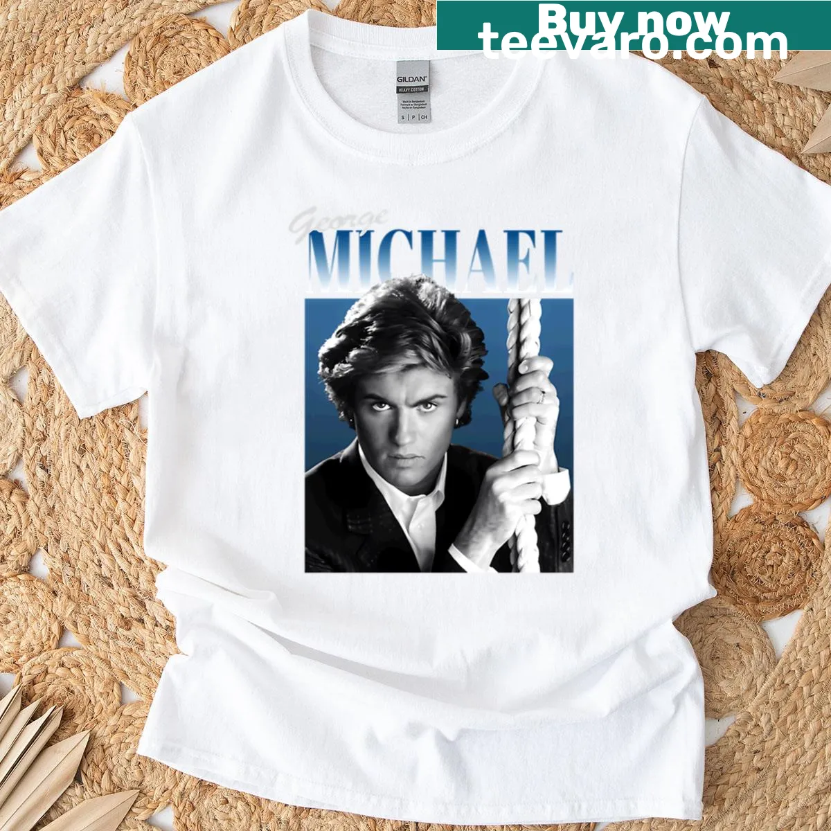 Vintage-style T-shirt celebrating George Michael's Last Christmas album — on a men's t-shirt