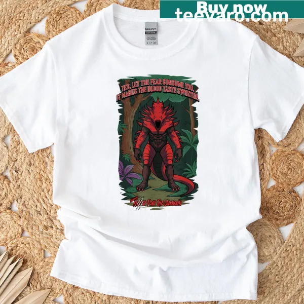 Leech monster t-shirt with 'Always Fear The Unknown' graphic