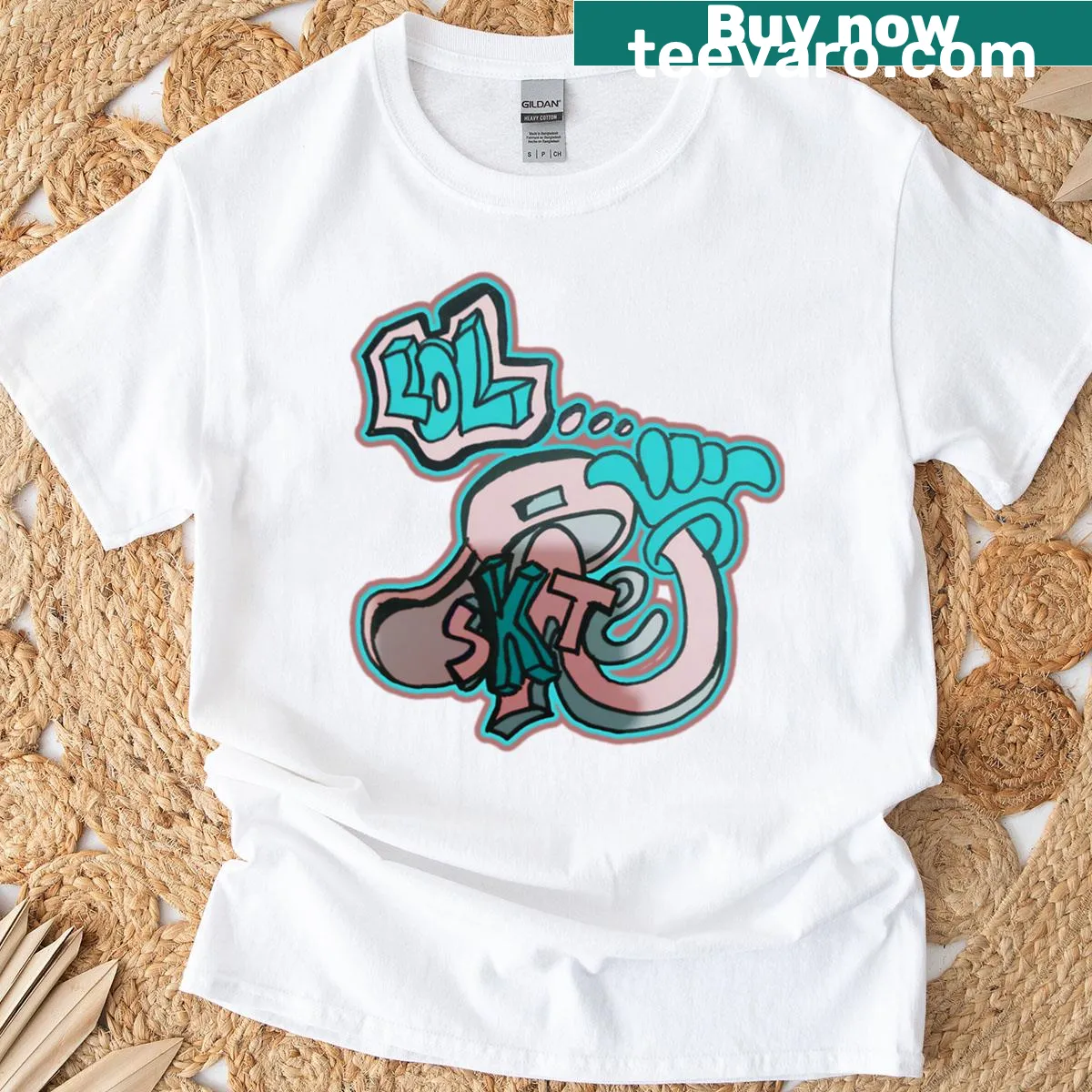 Bold 'LOL' graphic T-shirt reflecting skate culture — on a men's t-shirt