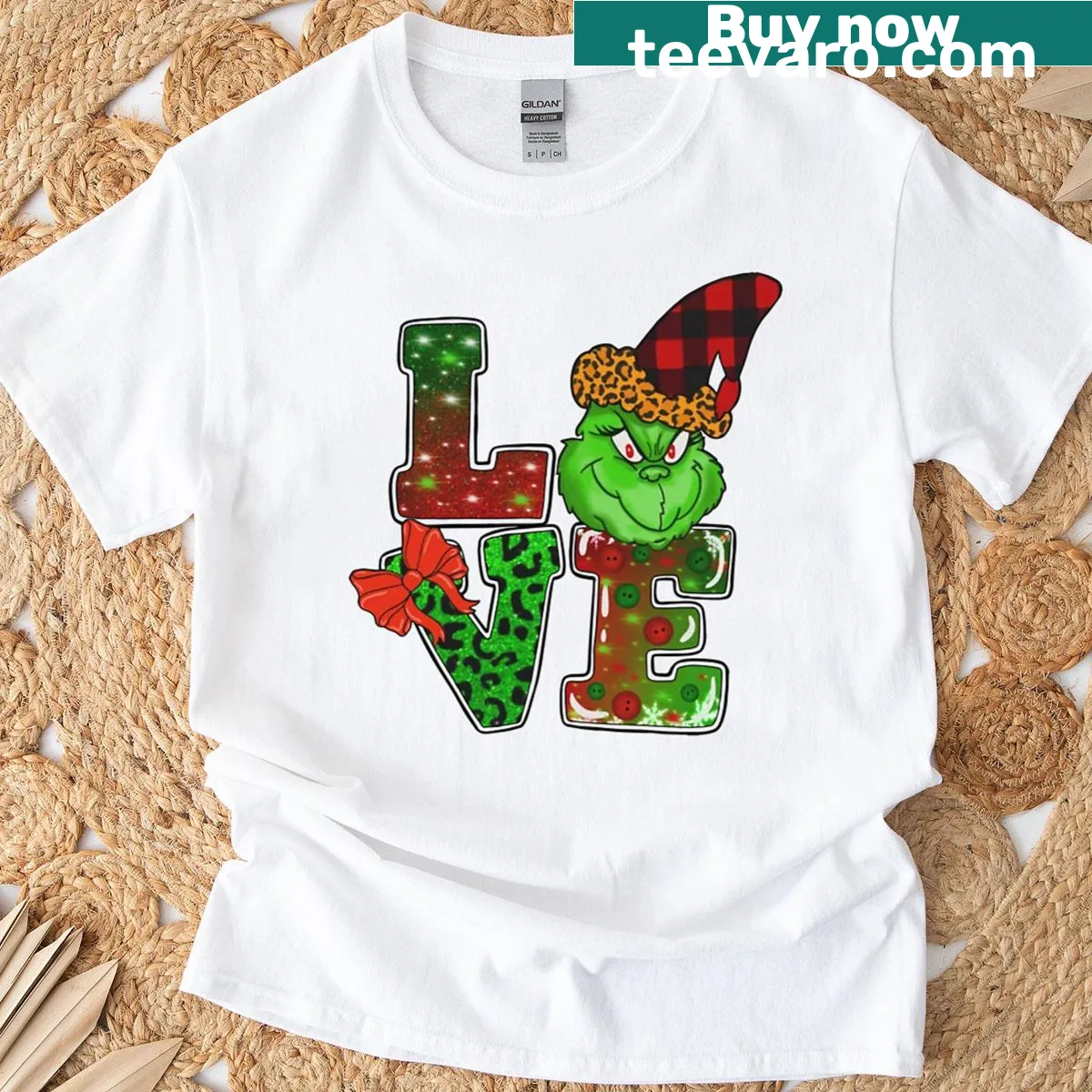 Humorous Headgrinch themed love t-shirt — on a men's t-shirt