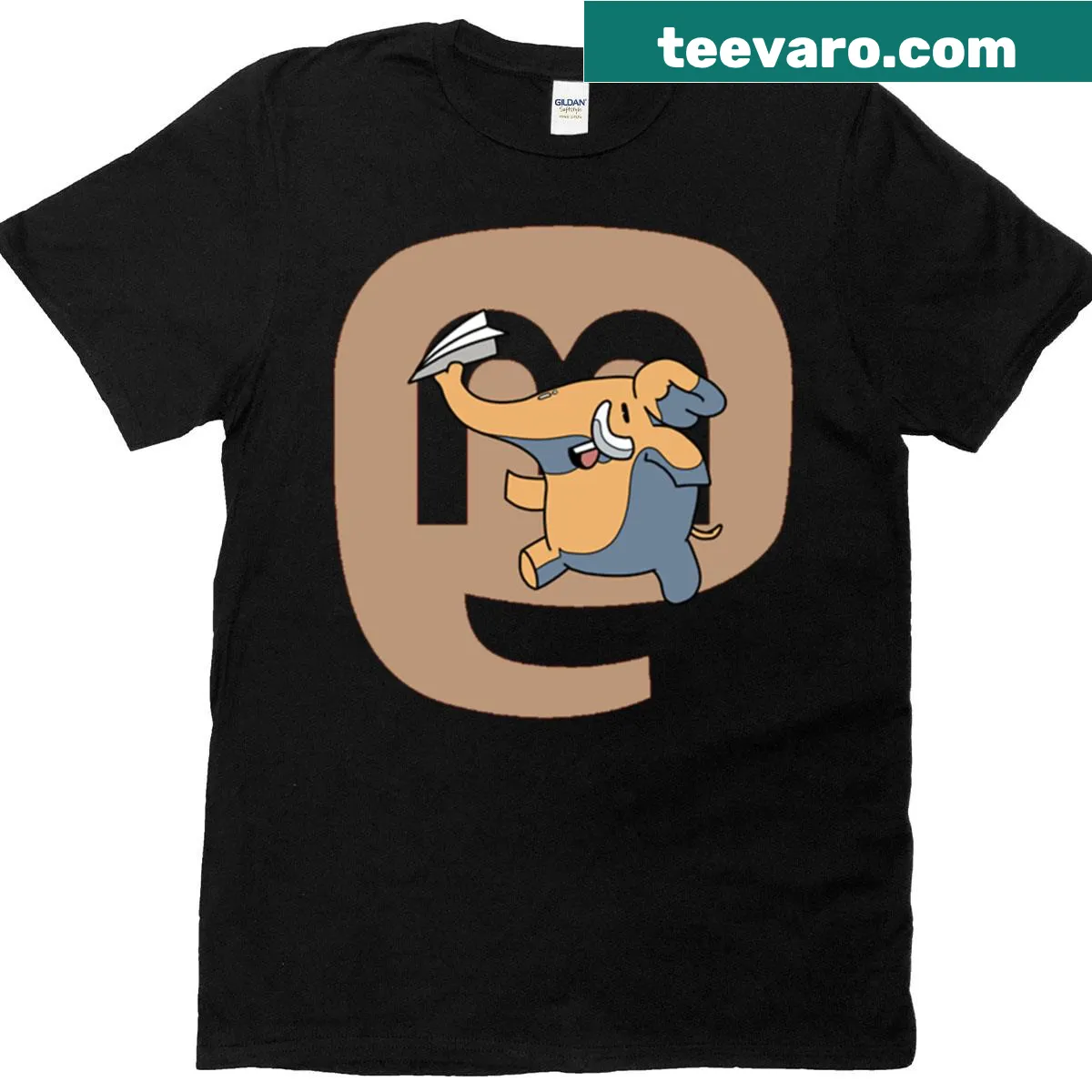 Mastodon app mascot graphic on a T-shirt — on a men's t-shirt