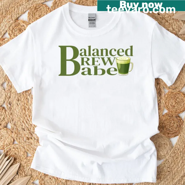Cafe aesthetic graphic featuring matcha latte design on t-shirt