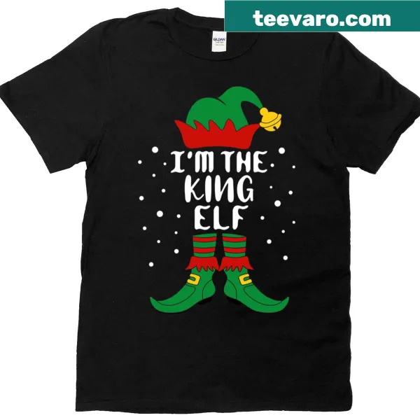 Christmas t-shirt with a playful elf graphic and text