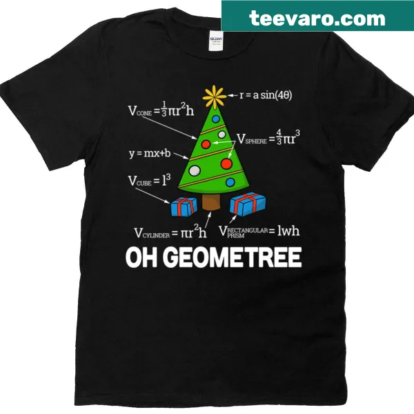 T-shirt with a geometric Christmas tree design