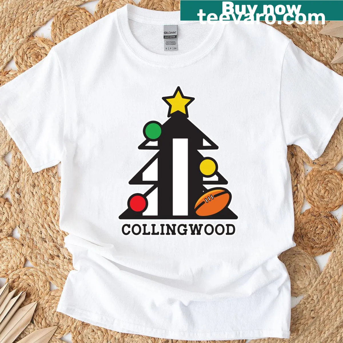 Festive Christmas-themed T-shirt with playful holiday illustrations — on a men's t-shirt