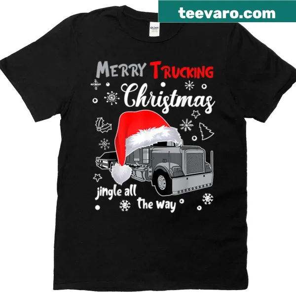 Merry Trucking Christmas graphic for truck drivers