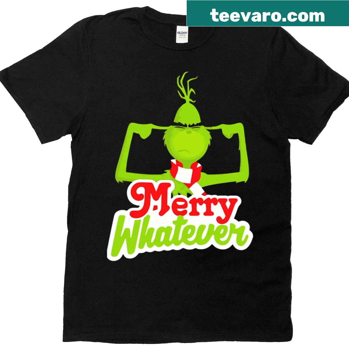 Casual t-shirt with 'Merry Whatever 2022' text design — on a men's t-shirt