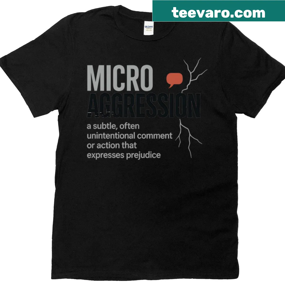 T-shirt displaying the word 'Microaggression' in bold text — on a men's t-shirt