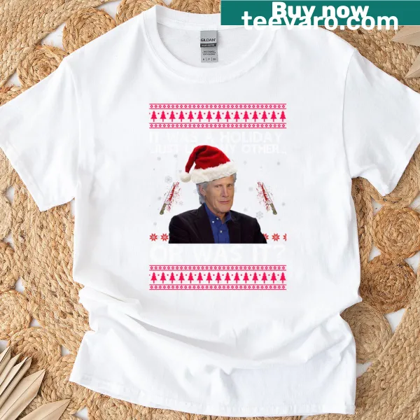 Funny Christmas T-shirt with whimsical holiday illustration design.