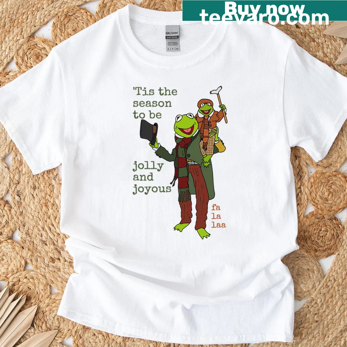 T-shirt featuring 'tis The Season phrase from Muppet Christmas Carol — on a men's t-shirt