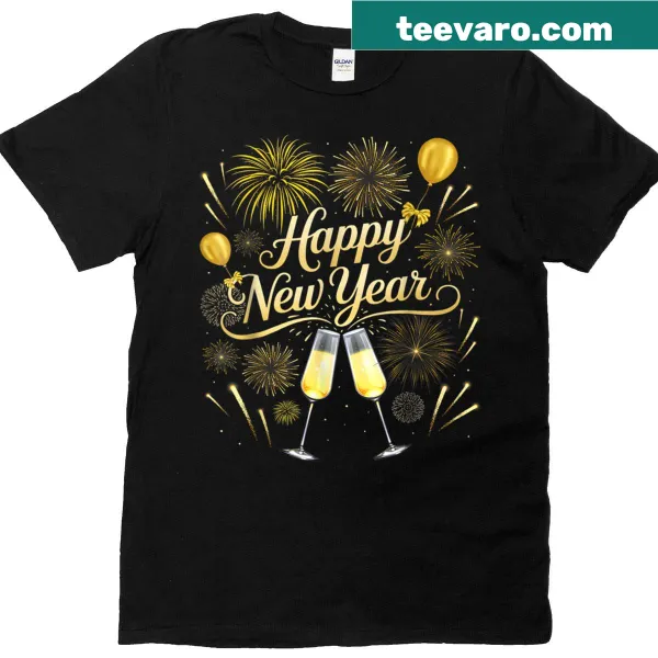 Matching family T-shirt for New Year's Eve with 'Happy New Year 2026' text
